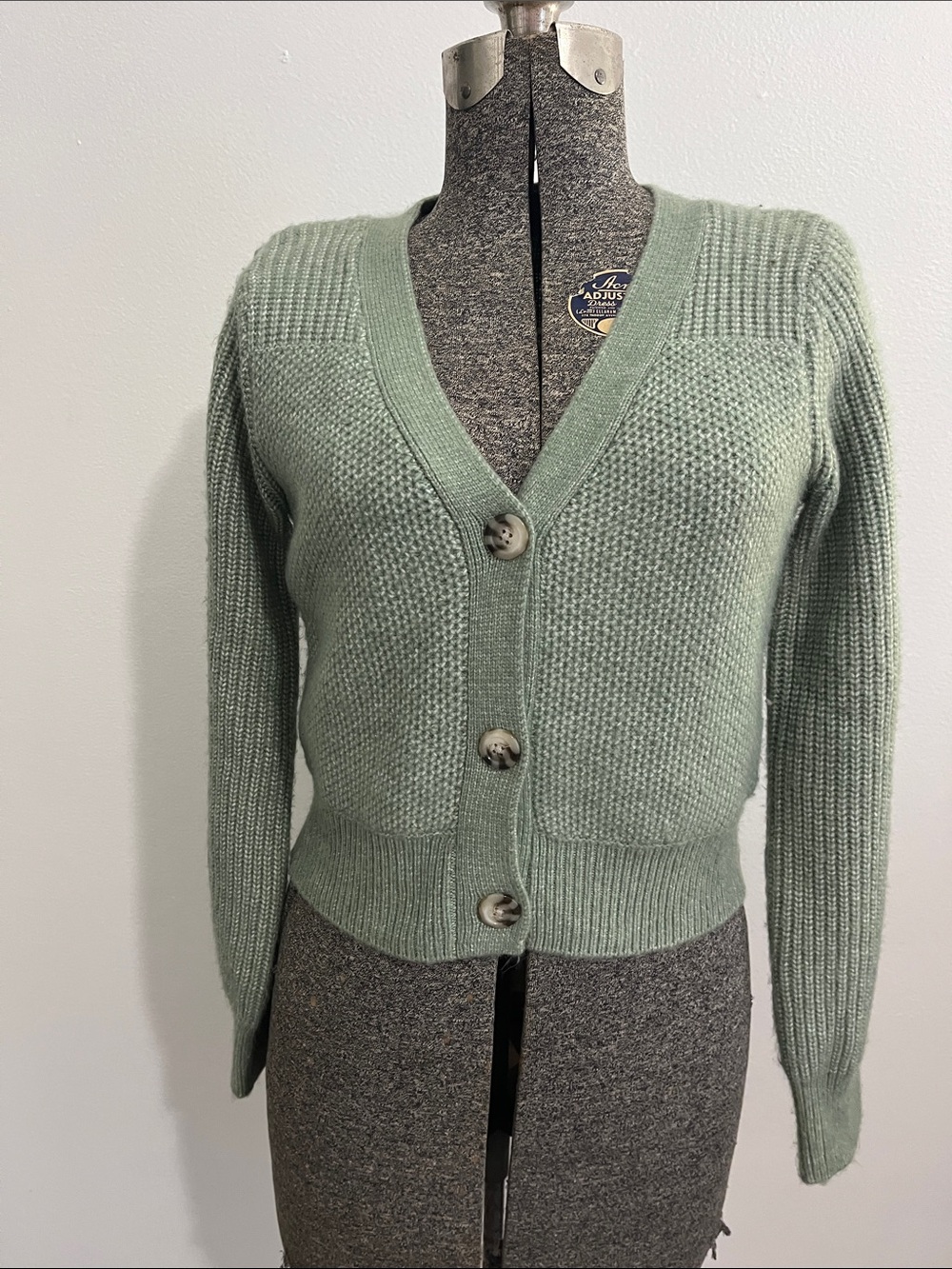 Sincerly Jules Sage Green Button-Front Knit Cardigan